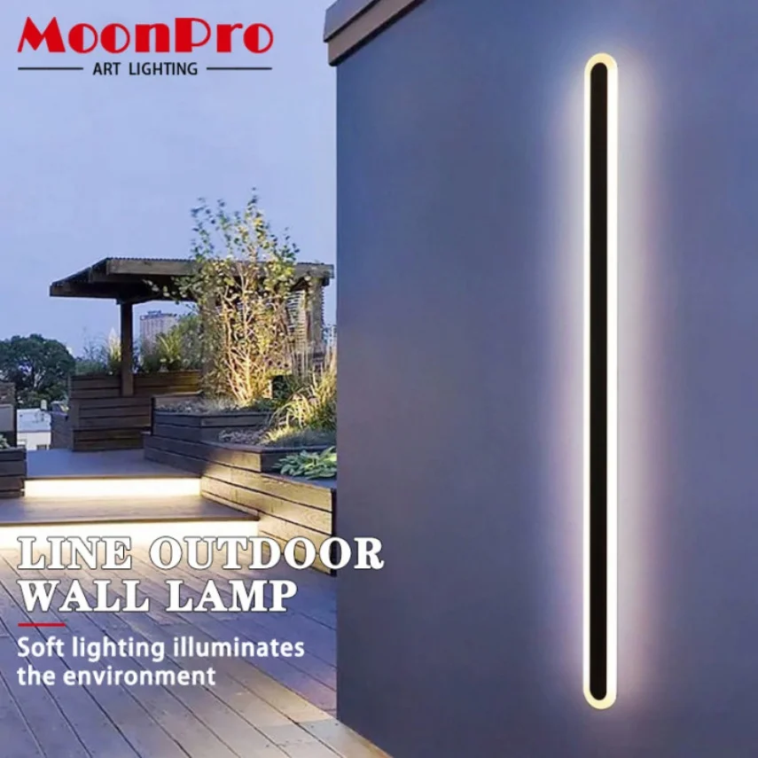 Modern LED Waterproof Wall Lamp Outdoor Long Strip IP65 Waterproof Light Garden Porch Wall Lamp 110V 220V Decorlighting Fixture