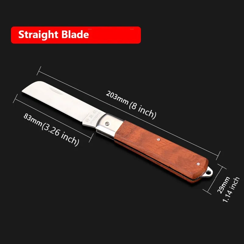 LiTuiLi Electrician Knife Stainless Steel Straight Bend Blade Pocket Folding Camping Survival Cable Cutter Wire Stripper Tools