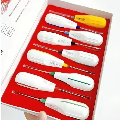 

9 Pcs Stainless Steel Dental Extraction Forceps Set, Minimally Invasive Surgical Kit with Root Tip Elevators for Oral Surgery.