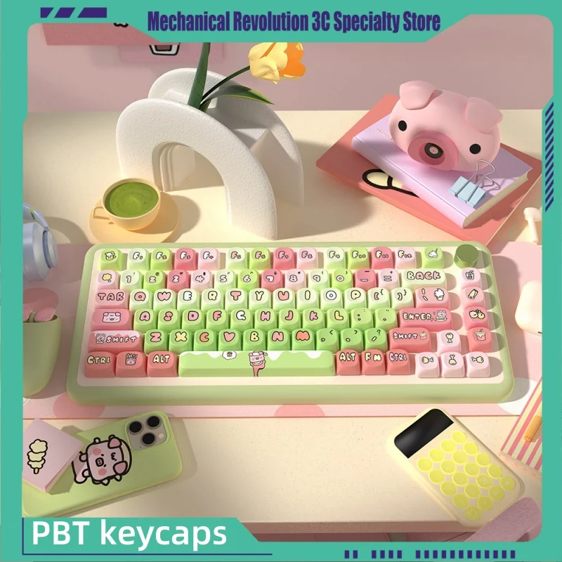 

Crazy Thursday Of Little Pig Original Theme Keycaps 145 Key Mca Highly Thermal Sublimation Pbt Mechanical Keyboard Keycaps