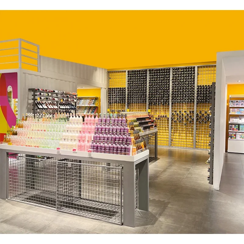 custom.Supermarket Snack Table Container Stationery Cosmetic Jewelry Drink Steel Double-sided Shelf Commercial Showcases