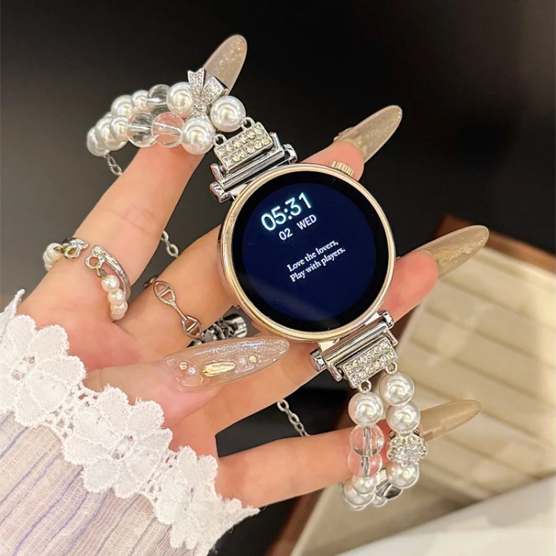 

Diamond studded snow crystal suitable for fashionable watch straps of 22mm/20mm/18mm on Huawei GT5/GT5 Pro/GT4/GT2/3/4