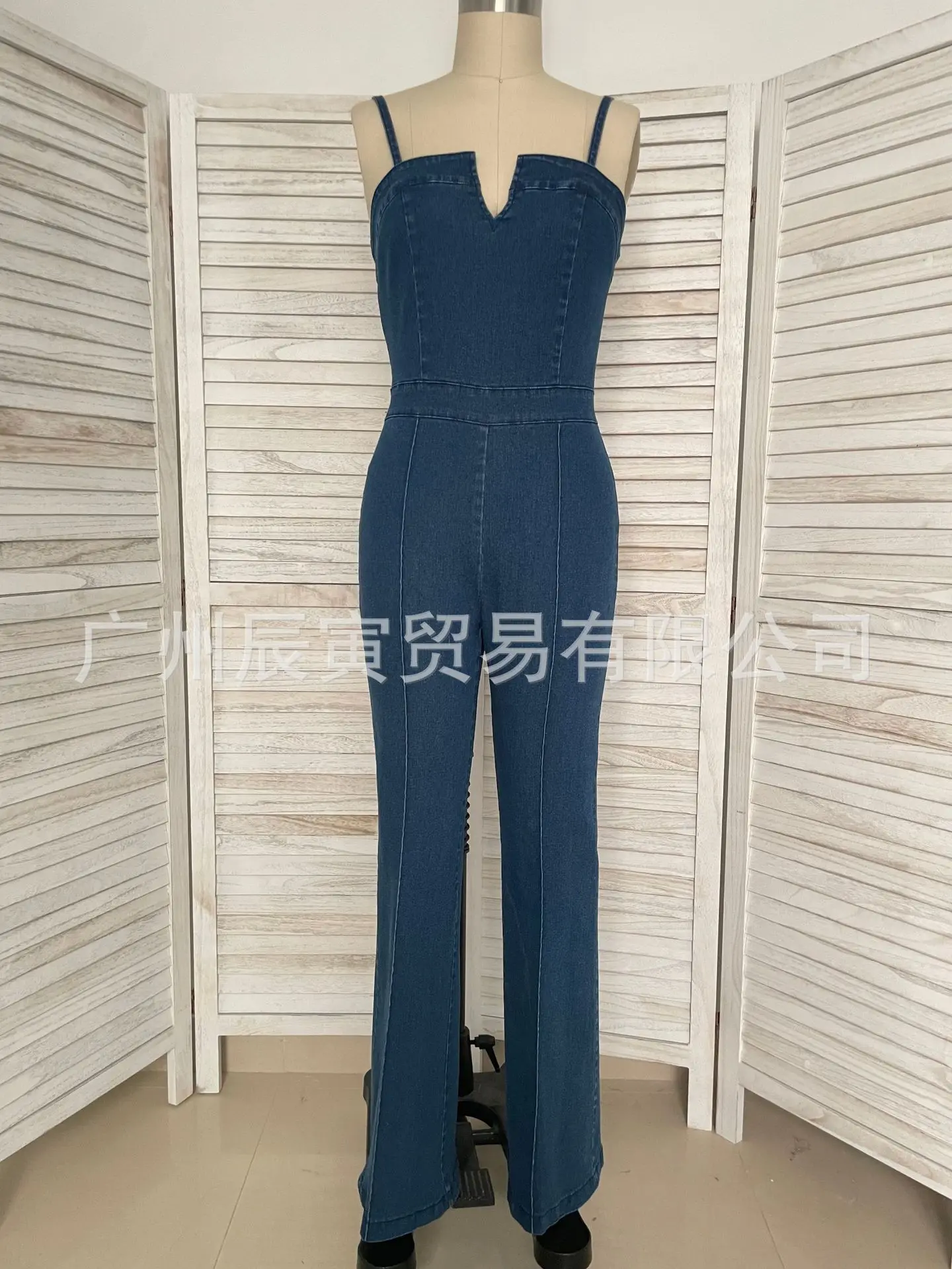 Solid Flare Pants Pockets Spliced Sexy High Waist Boot Cut 2026 Women Denim Jumpsuits One Piece Denim Washing Rompers Overalls