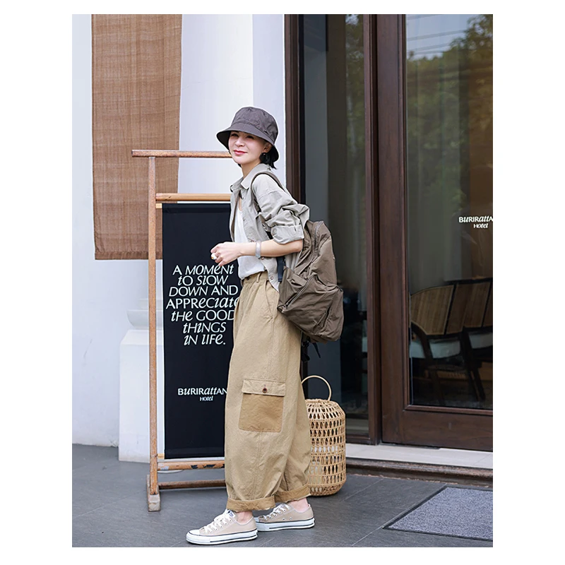 High-quality Linen Women's Pants Spring and Autumn Travel Outdoor Casual Sports Pants Relaxed Absorbent Sweat Breathable