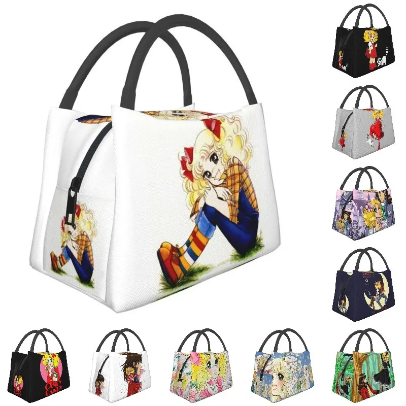 Custom Candy Candy Anime Manga Insulated Lunch Tote Bag for Women Resuable Cooler Thermal Food Lunch Box Hospital Office