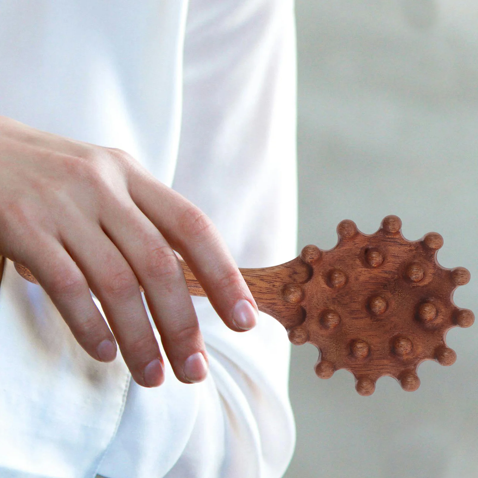 

Ergonomic Wooden Head Massage Comb Smooth Rounded Teeth for Gentle Scalp Stimulation All Ages Use Daily Care Tool