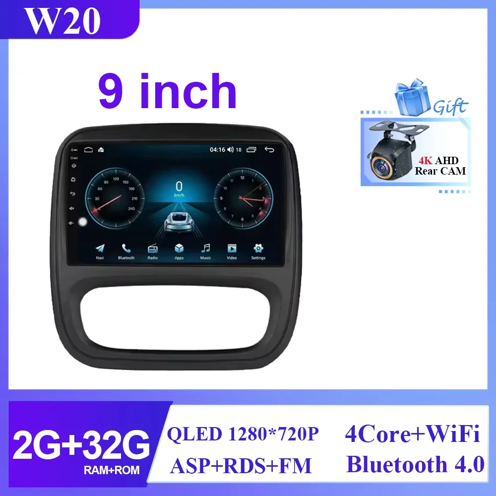 9.7 inch Auto Android Voor Renault Trafic 3 14-21 Voor Opel Vivaro B2 din Carplay GPS Navigatie intelligente Systeem Touchscreen