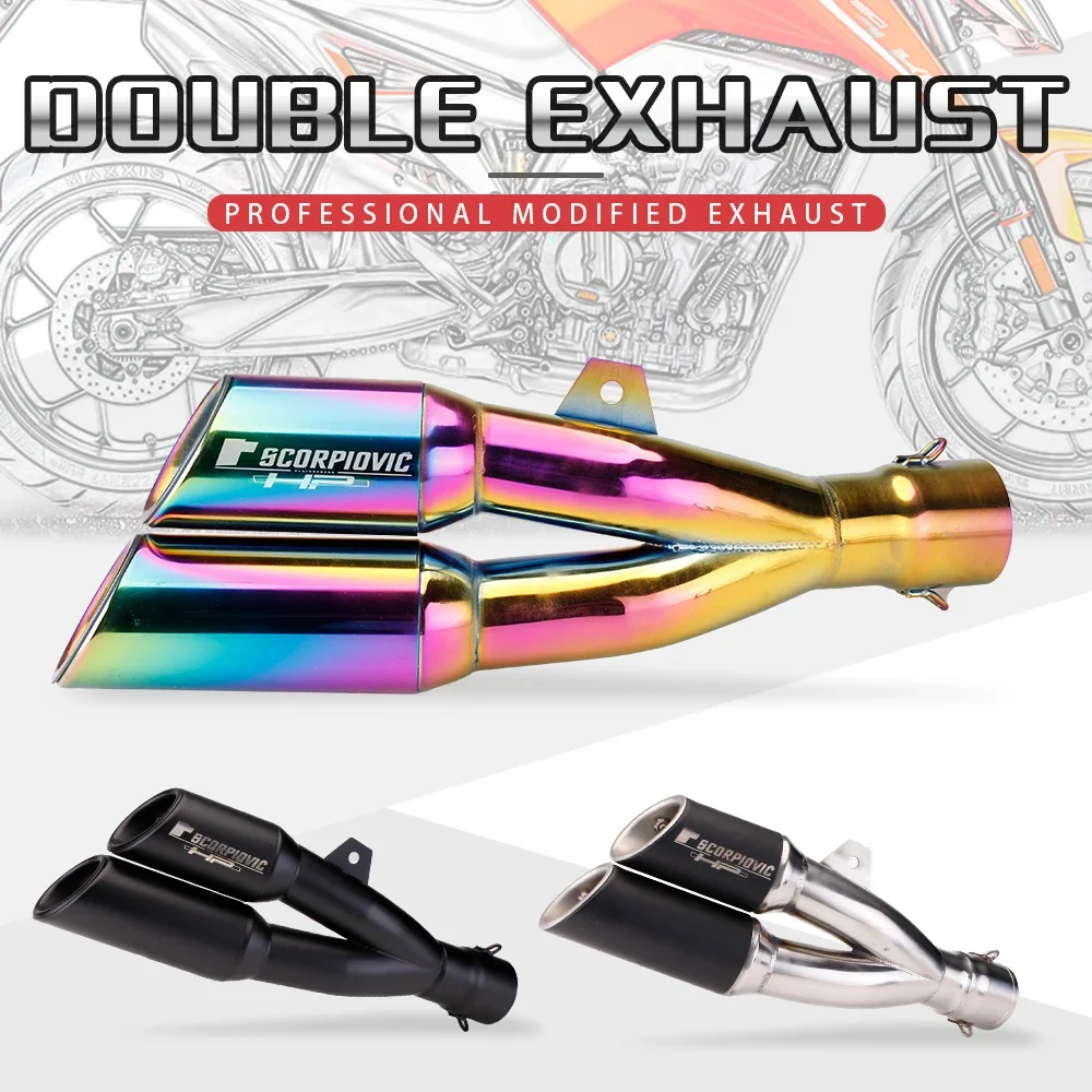 

,For Motorcycle Exhaust Pipe Escape Modified Motorbike 51/61mm Muffler For Ninja400 Z900 CBR650R S1000RR YZF-R6 MT07 09