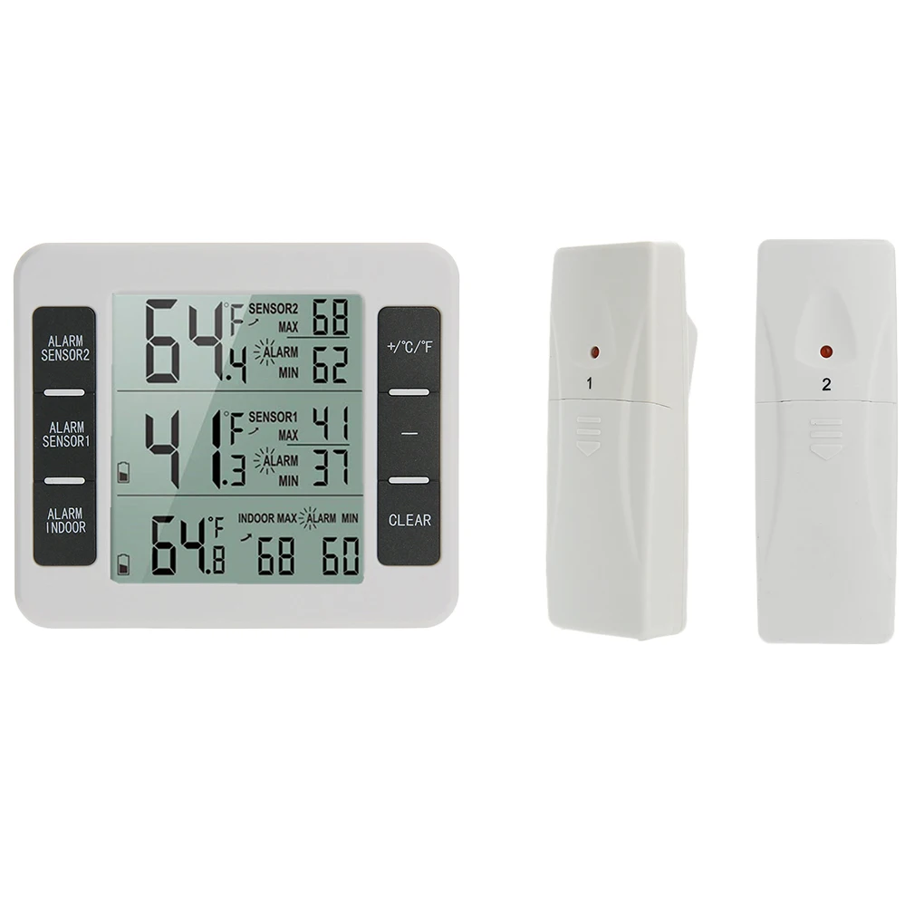 Refrigerator Thermometer Wireless Indoor Outdoor Digital Thermometer Temperature Receiver Transmitter