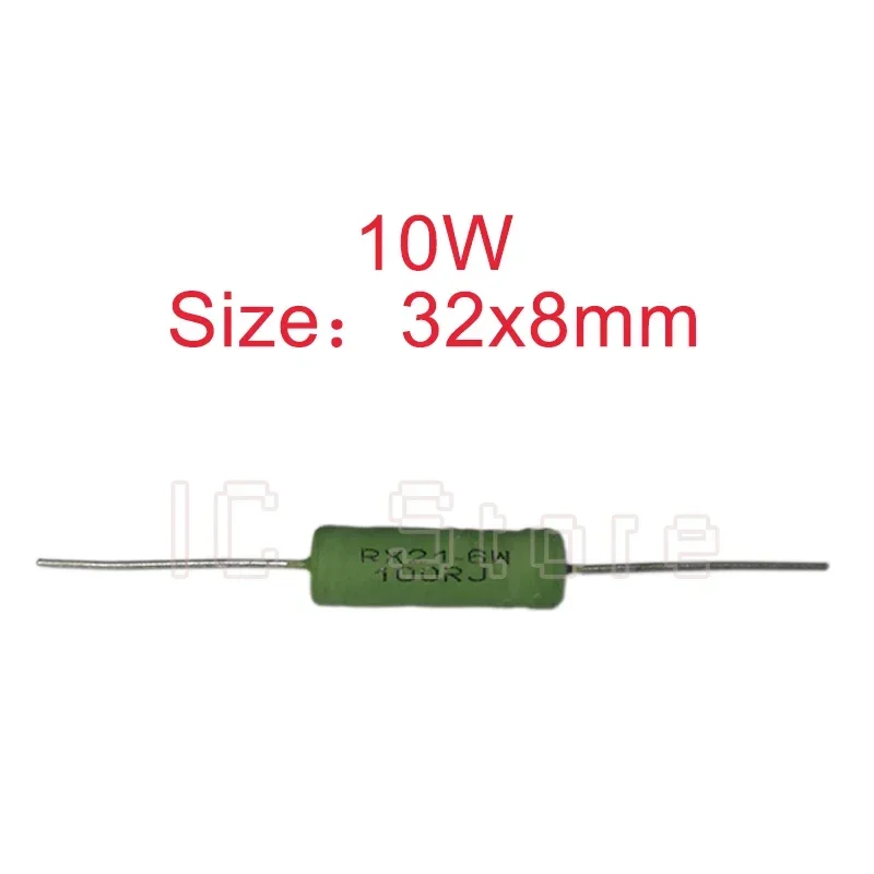 50 Uds RX21 resistencia enrollada de alambre 5W 6W 10W 5 por ciento 0,1Ω-33KΩ 3 4,7 10 22 27 47 100 120 220 270 330 360 510 1K 10K 12K 15K Ohm