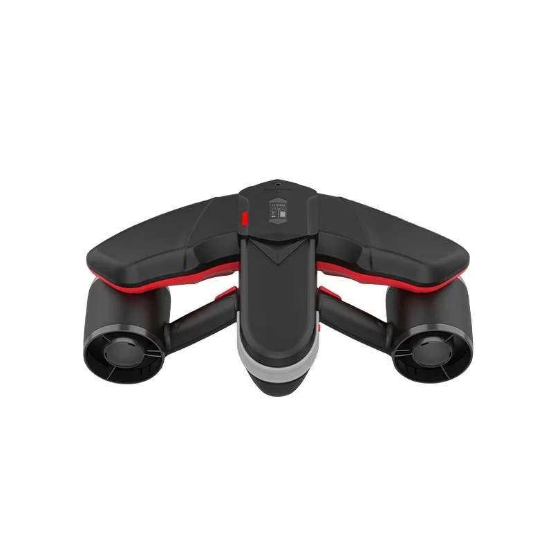 In freebucation, thrusters swim and assist underwater handheld shooting