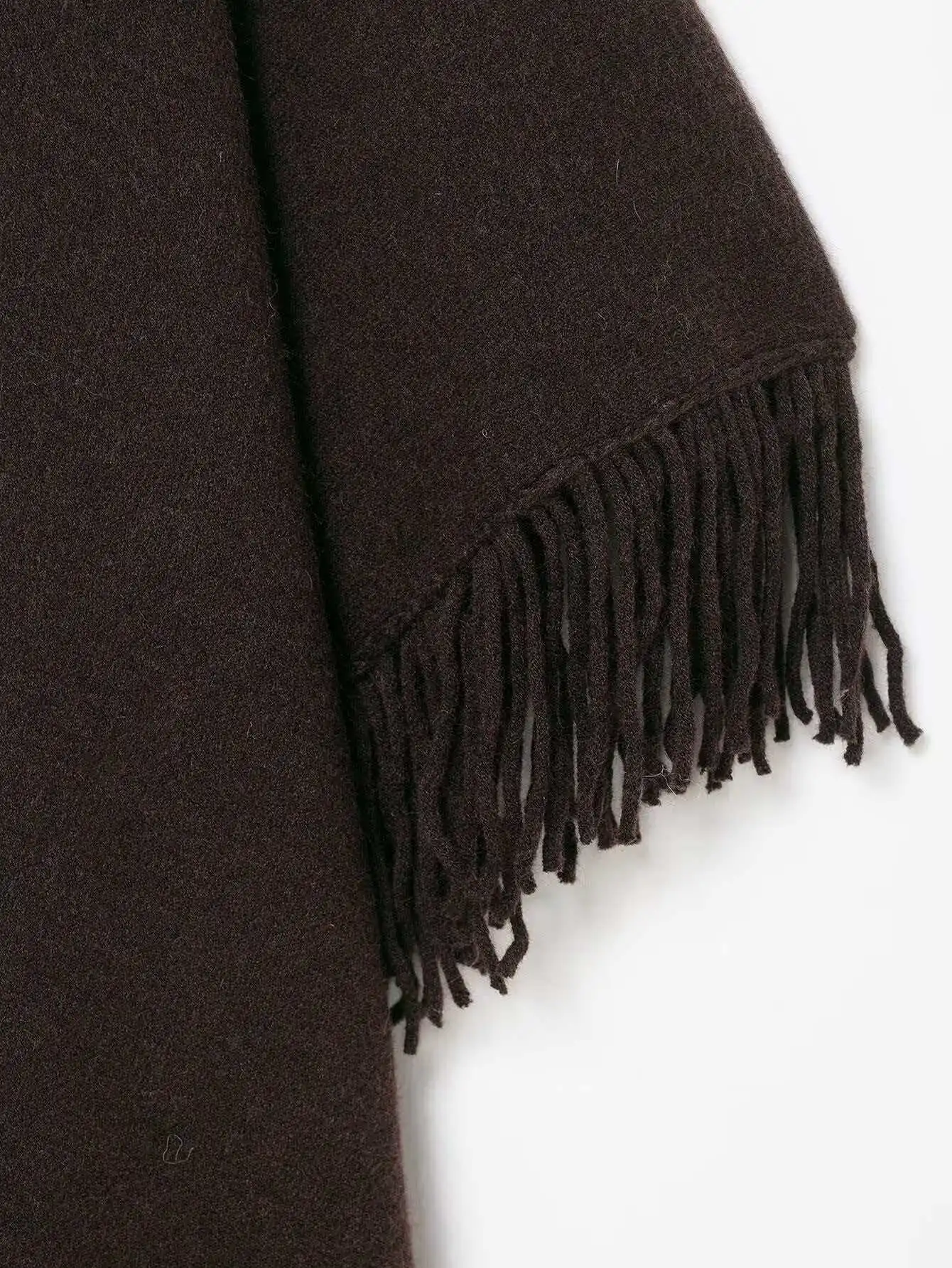 المرأة تصميم تحسس قمة الخريف الشتاء موضة شرابة مزينة كيب الحياكة ملابس خارجية بسيطة غير النظامية عباءة غير رسمية سترة #5