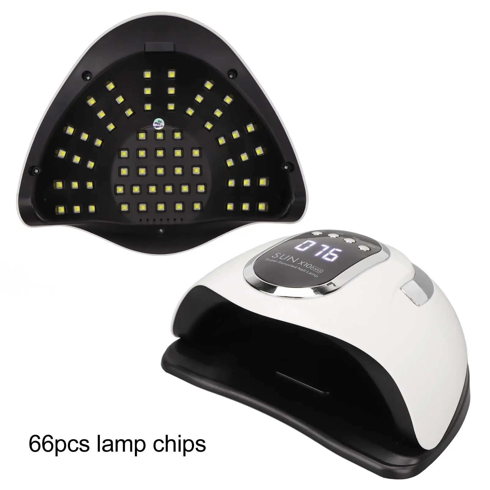 280W Handheld LED Nail Lamp with 4 Timers & Removable Bottom for Quick Drying Gel Polish - 100-240V