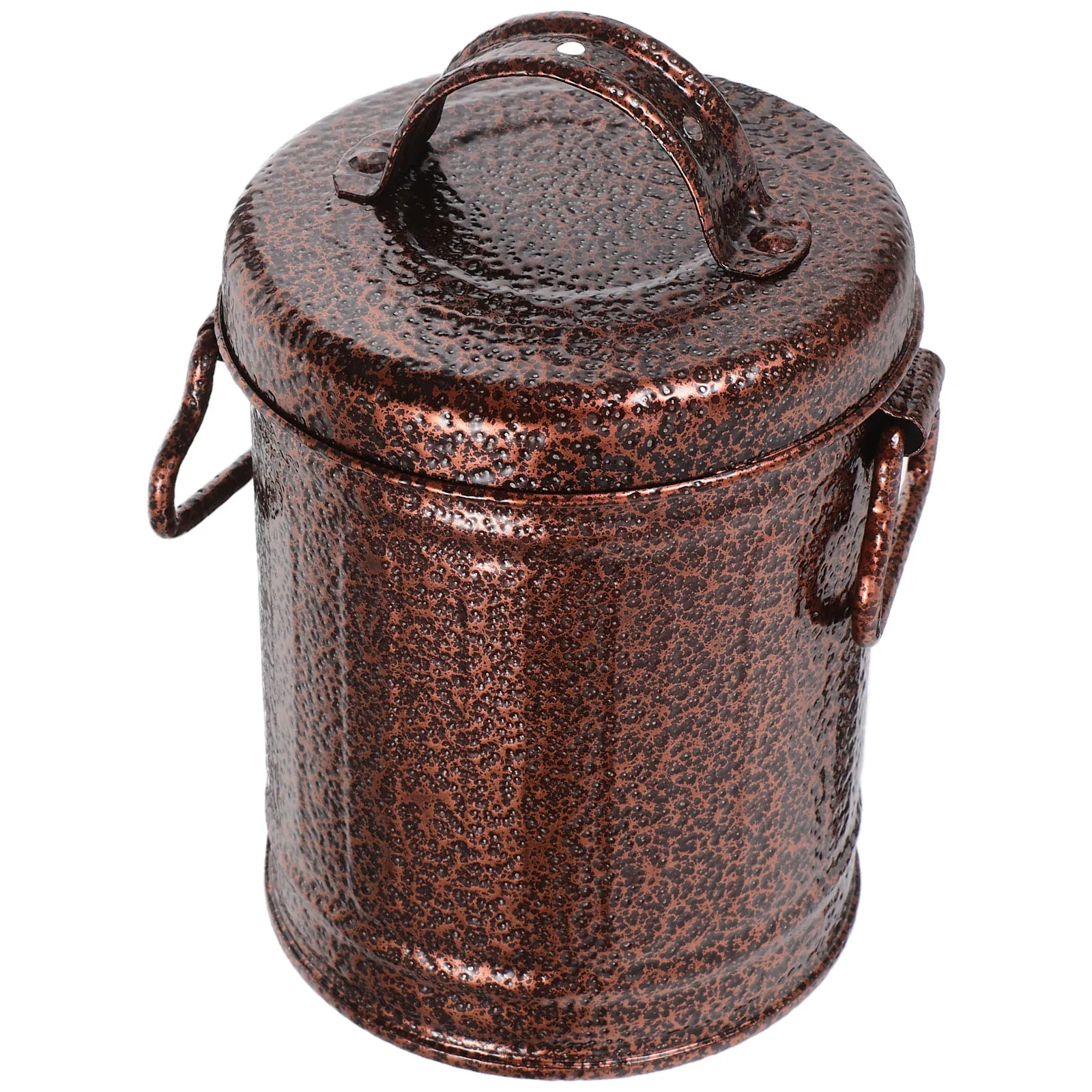 

Metal Ashtray Retro Galvanized Iron Bucket Style Lid Portable Desktop Holder For Home Office Bar Garden Outdoor Cigarette