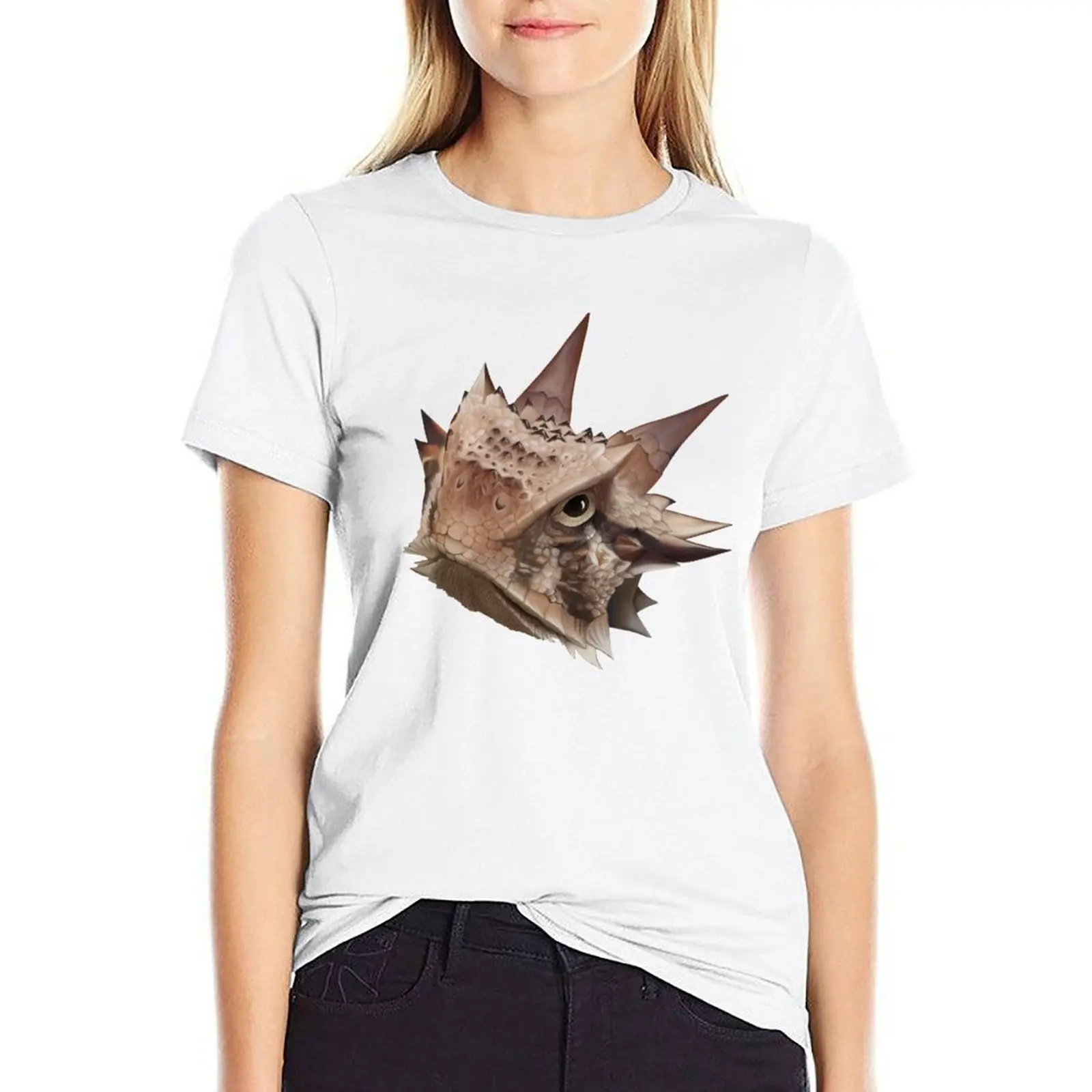 

Portrait of a Texas Horned Lizard T-shirt graphics vintage clothes aesthetic clothes spring clothes Women 2024