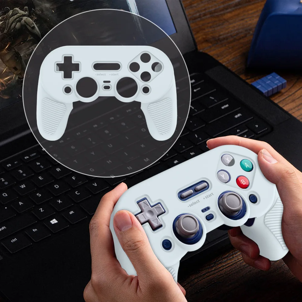 

for 8BitDo Pro 3 Wireless Gaming Controller Silicone Protective Case Anti-Drop Dustproof Simple Minimalist Sleeve Black Gray