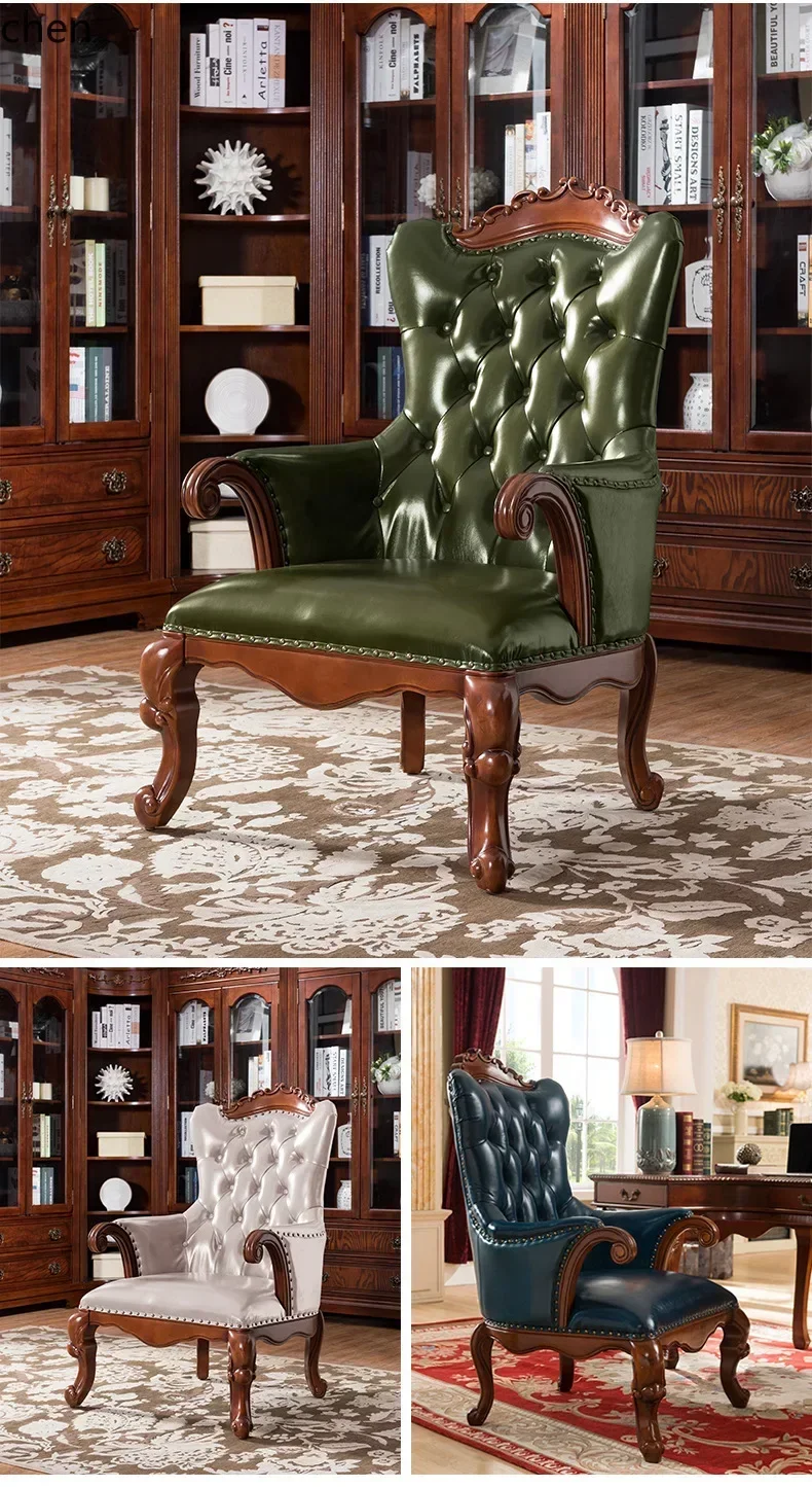 b31-  High Back Lounge Chair Single Sofa Chair Solid Wood Study Office Chair