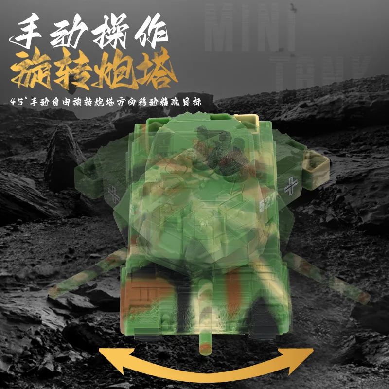 Tank Mini Armored Leopard 360 degree Rotating Tank Model 2.4G Remote Control Car Rotating Battery with Light Toy Birthday Gift