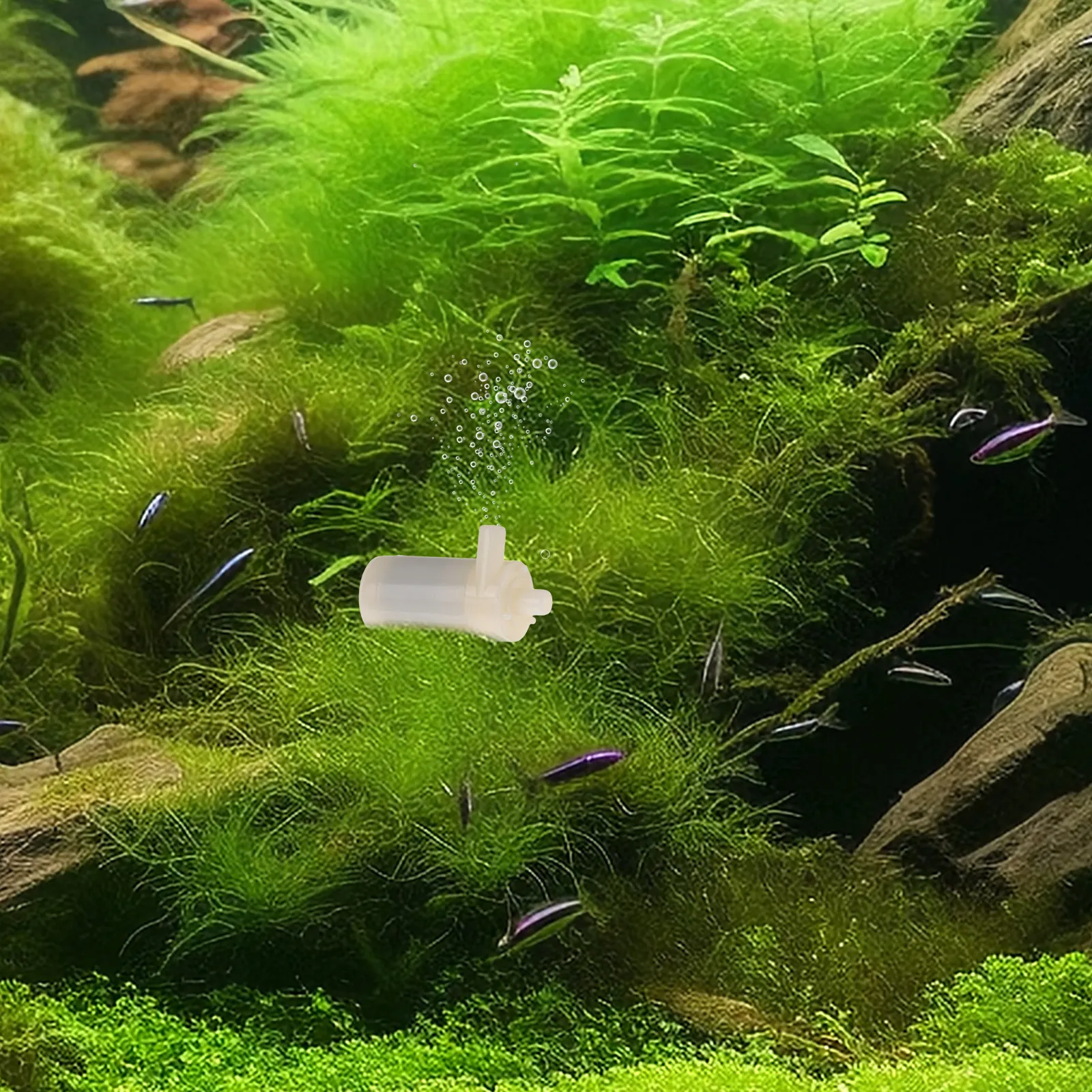 Aquarium Fish Low Maintenance - Borstelloze dompelpomp, mini-formaat, voor aquarium, vijver,