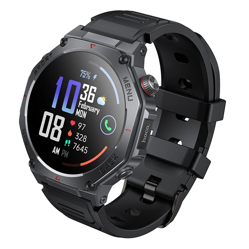 

HOCO 1.43 inch AMOLED GPS Sports Touch Screen Watch Bluetooth 5.3 Heart Rate Sleep Oxygen Monitoring Call Version Smart Watch