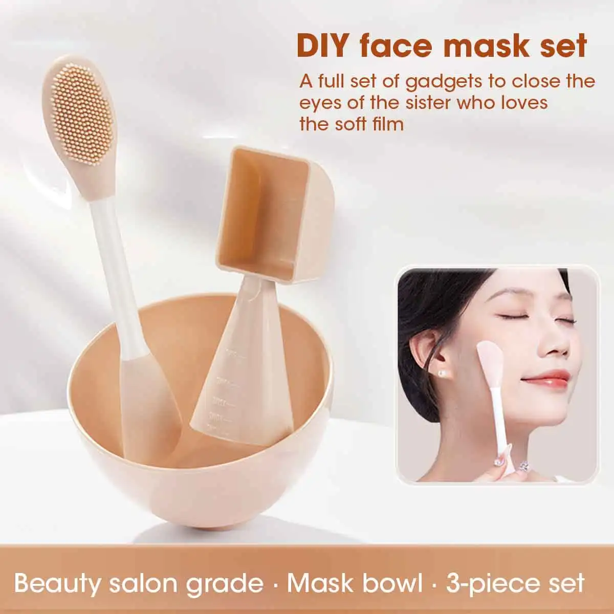 

3Pcs Face Set For Mask Mixing Bowl Girls Facial Skin Care Tools Kit Women Beauty Supplies Makeup DIY Stirring Mixing Bowls