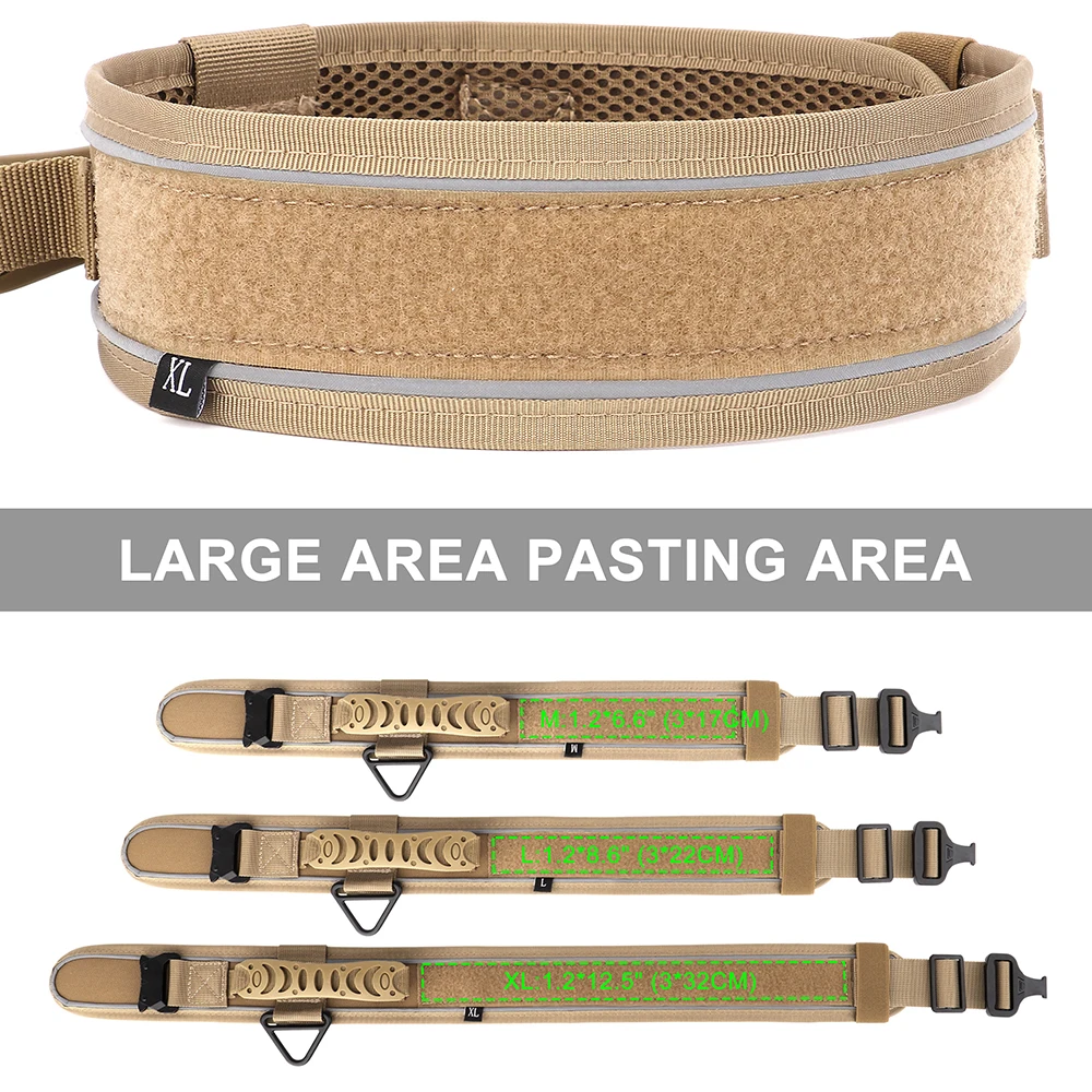 6.5cm Wide Tactical Dog Collar Adjustable, Military Nylon with Control Handle, Heavy Duty Reflective for Large Medium Dogs