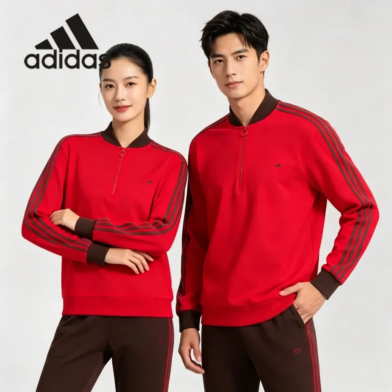 Adidas Fleece Hooded Coat - High Street Large Size Warm and Fashionable Outerwear. Model Number: JW3945. 1 PCS