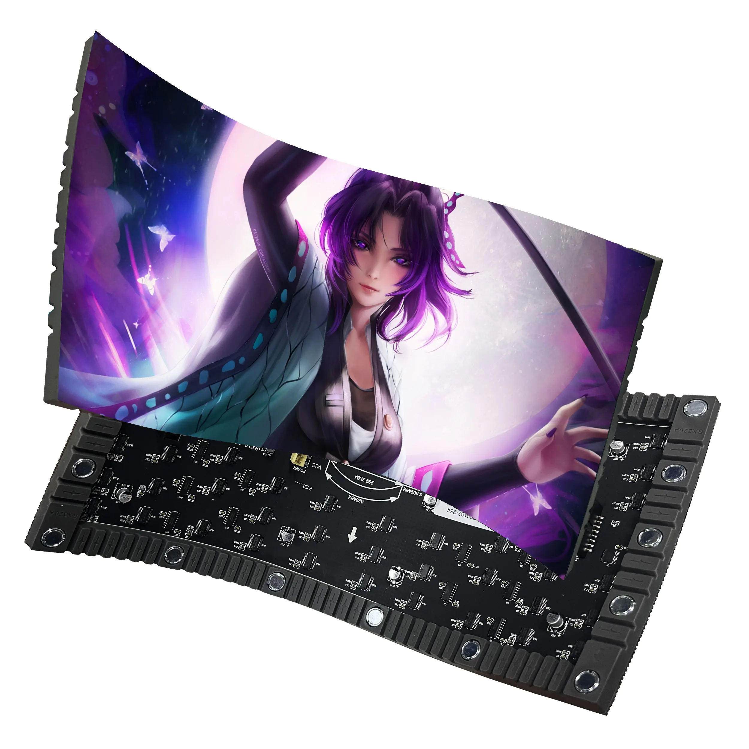 

P2 Indoor Soft Full Color Flexible LED Display Panel 320x160mm 160x80 Pixels LED Matrix RGB Panel