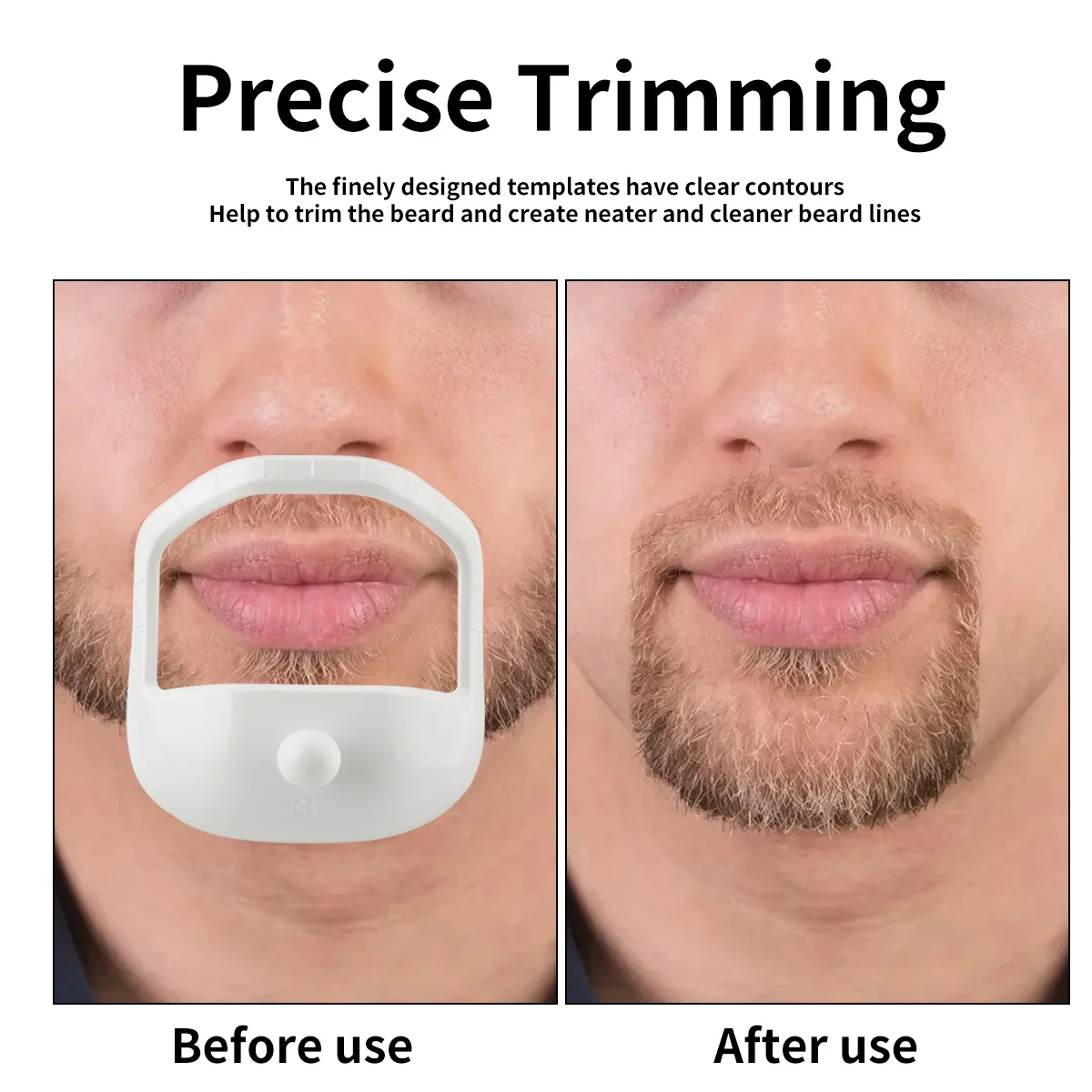 Beard Goatee Shaving Template Tool for Symmetric Trimming