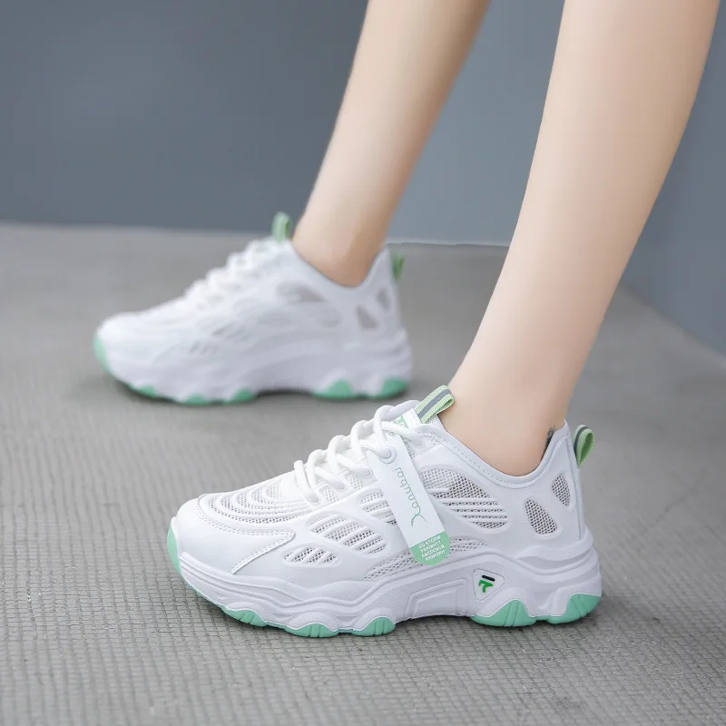 Caterpillar Dad's Shoes 2023 Summer New Korean Fashion Breathable Mesh Student Sports Women's Shoe