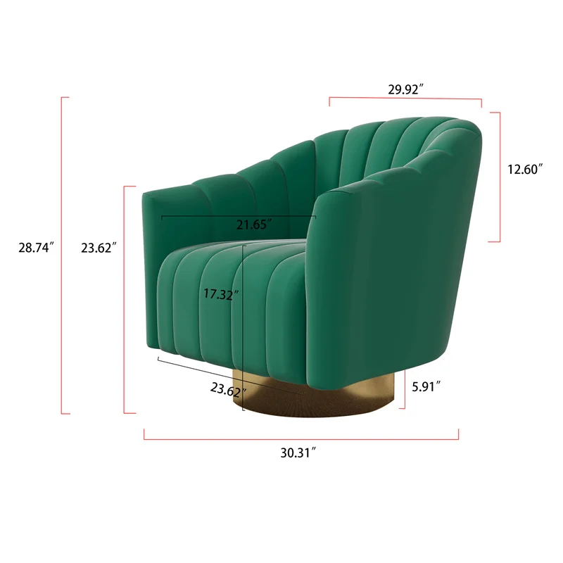 Stock Rotating Green Modern Armchair Living Room Single Chair Sofa