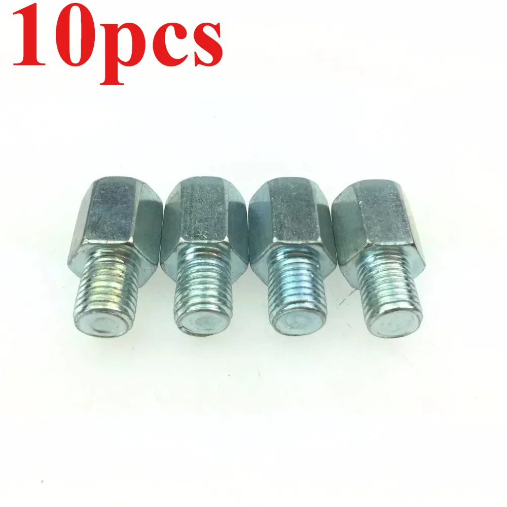 10pcs for Motorcycle Mirror Adapter Screw Hole Positive Wire 8MM Rotary Rod 10MM Mirror Heighten Screw