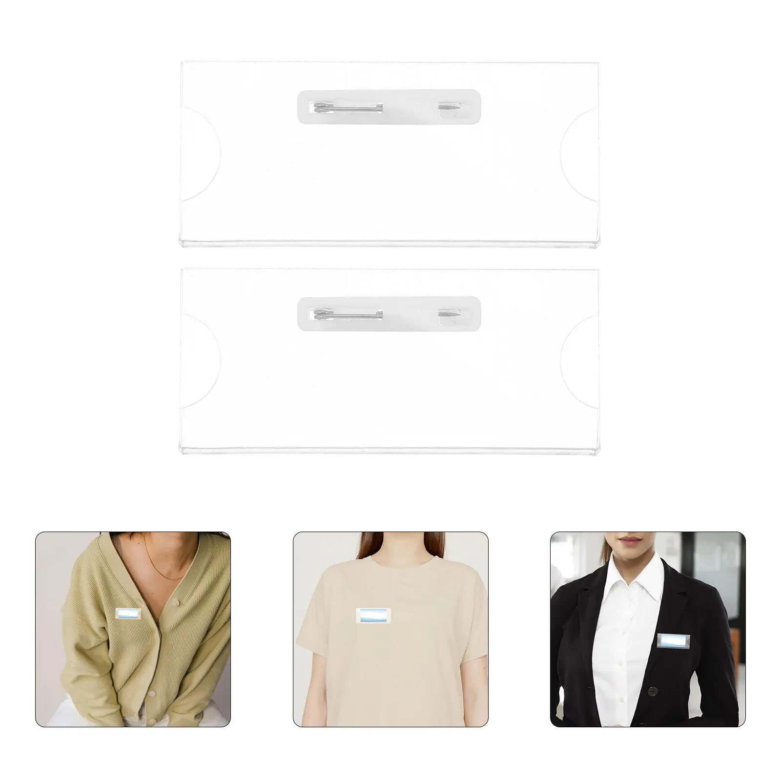 

10 Pcs Lapel Badge Student Card Holders Acrylic Permission Cases Identity Cards