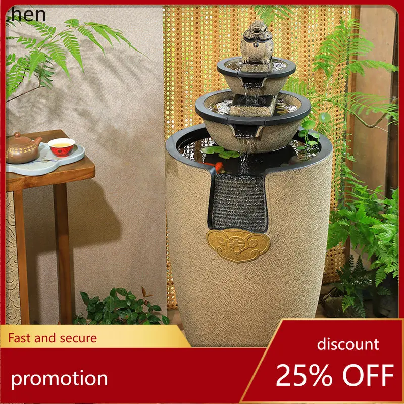 

HT Chinese Style Water Flowing Ornament Balcony Circulating Water Fountain Floor-standing Living Room Entrance Wealth-attracting