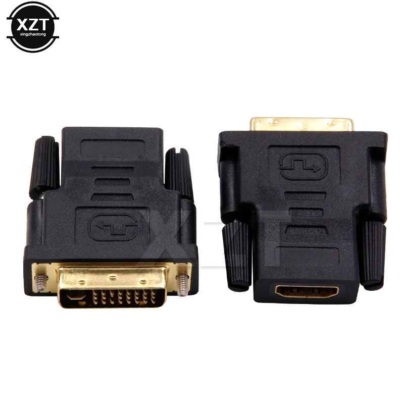 DVI-D Dual link Male 24 + 1 pin to HD Female 19 pin Adapter HD to DVI Gold Connector for HDTV PC LCD for XBOX 360 for PS3