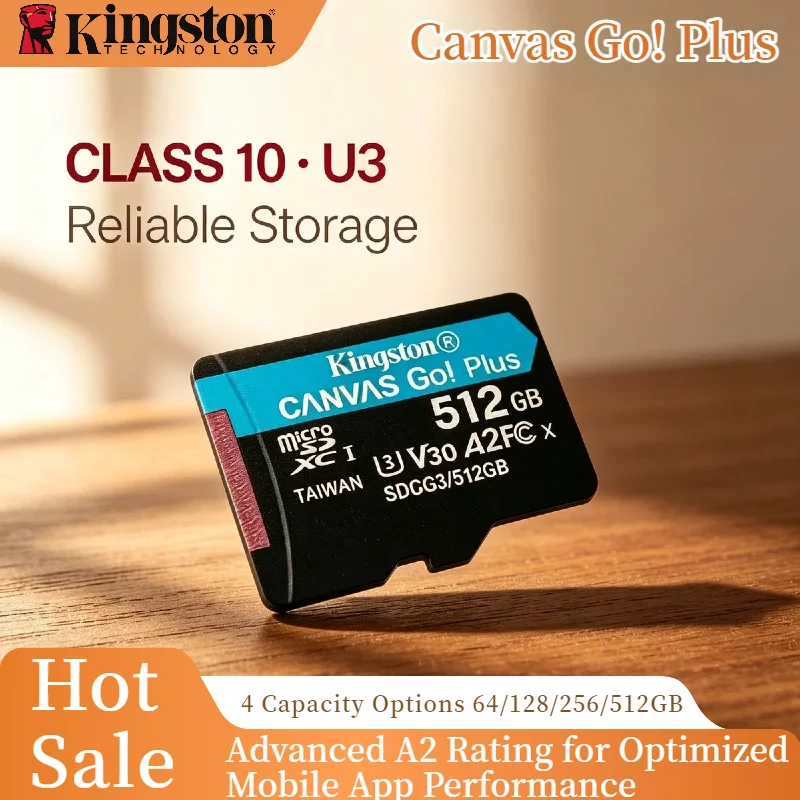 

Kingston 256GB MicroSDXC Canvas Go Plus 200MB s A2 U3 V30 Class 10 Memory Card for Drone Smartphone 4K Video Unit