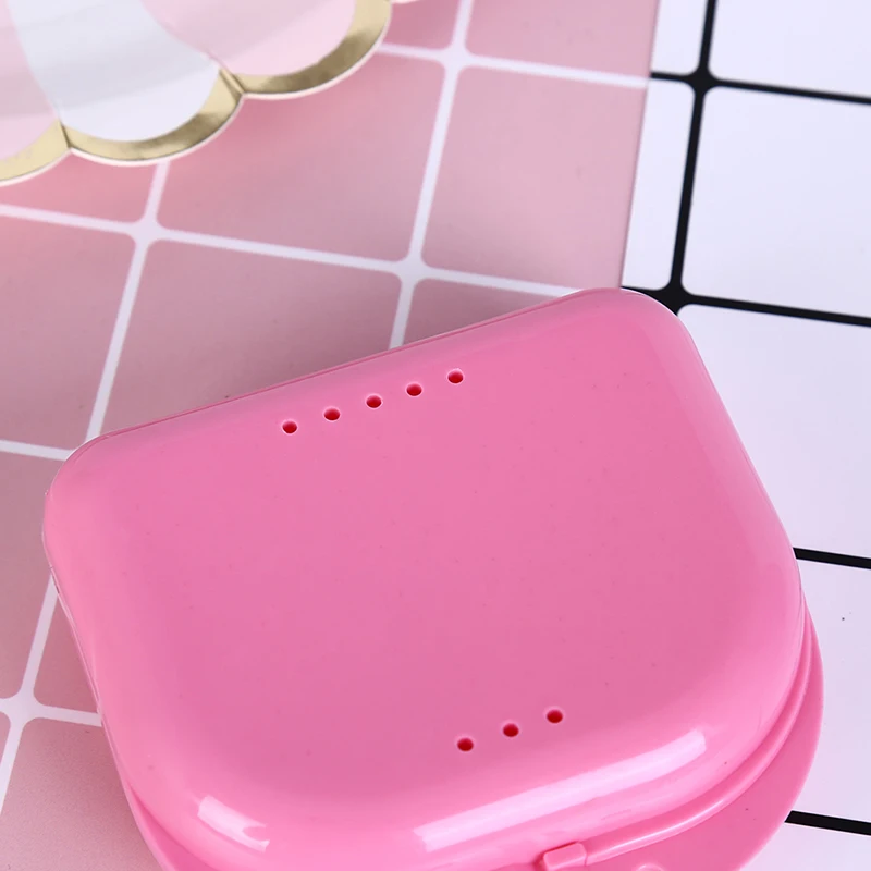 Denture Storage Box Dental Retainer Orthodontic Mouth Guard Container Plastic Oral Hygiene Supplies Tray Dental Appliance Case