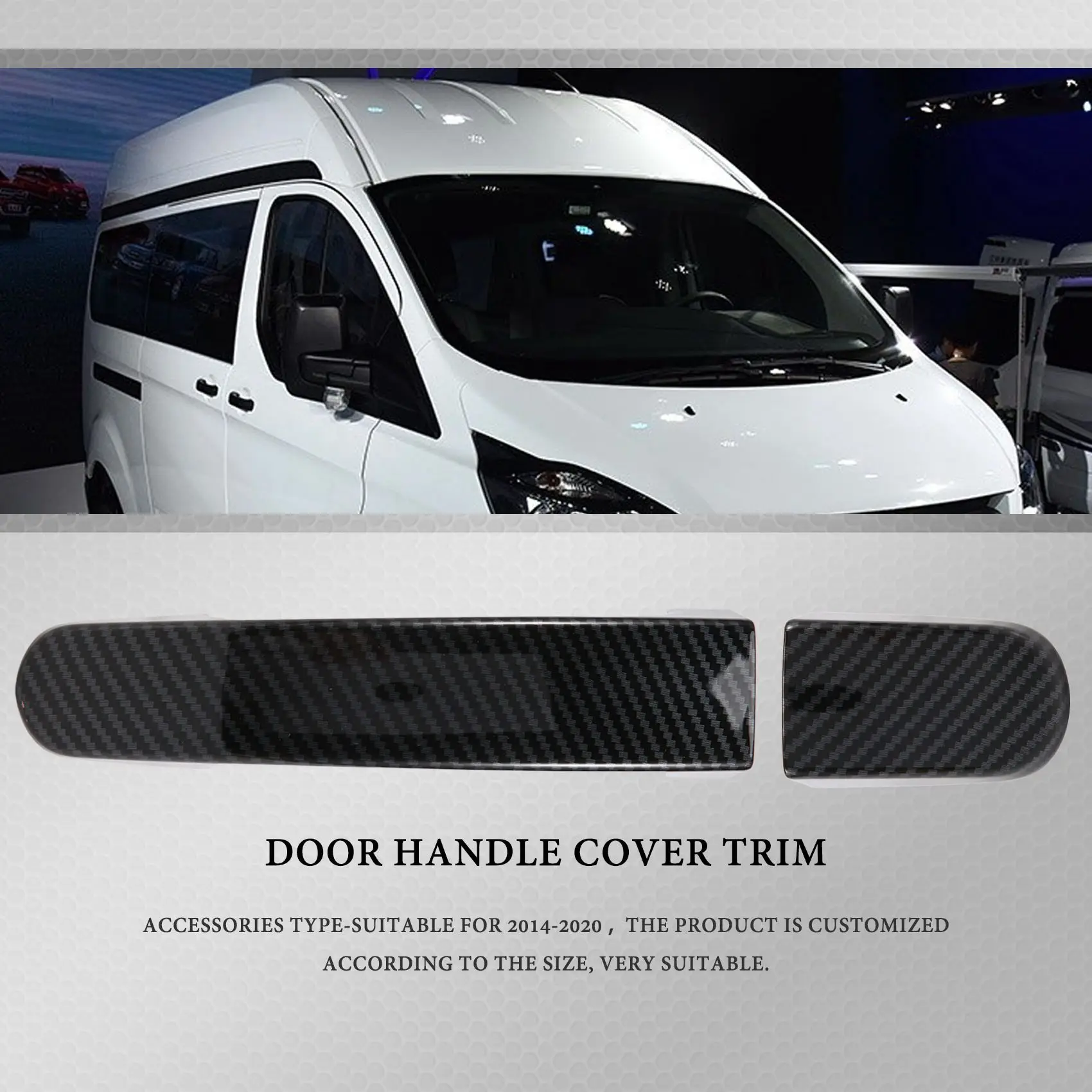 Mega Sale 5Pcs Car Door Handle Cover Trim for Ford Transit Custom Tourneo 2014- 2020 Carbon Fiber Door Handle Sticker Decoratio