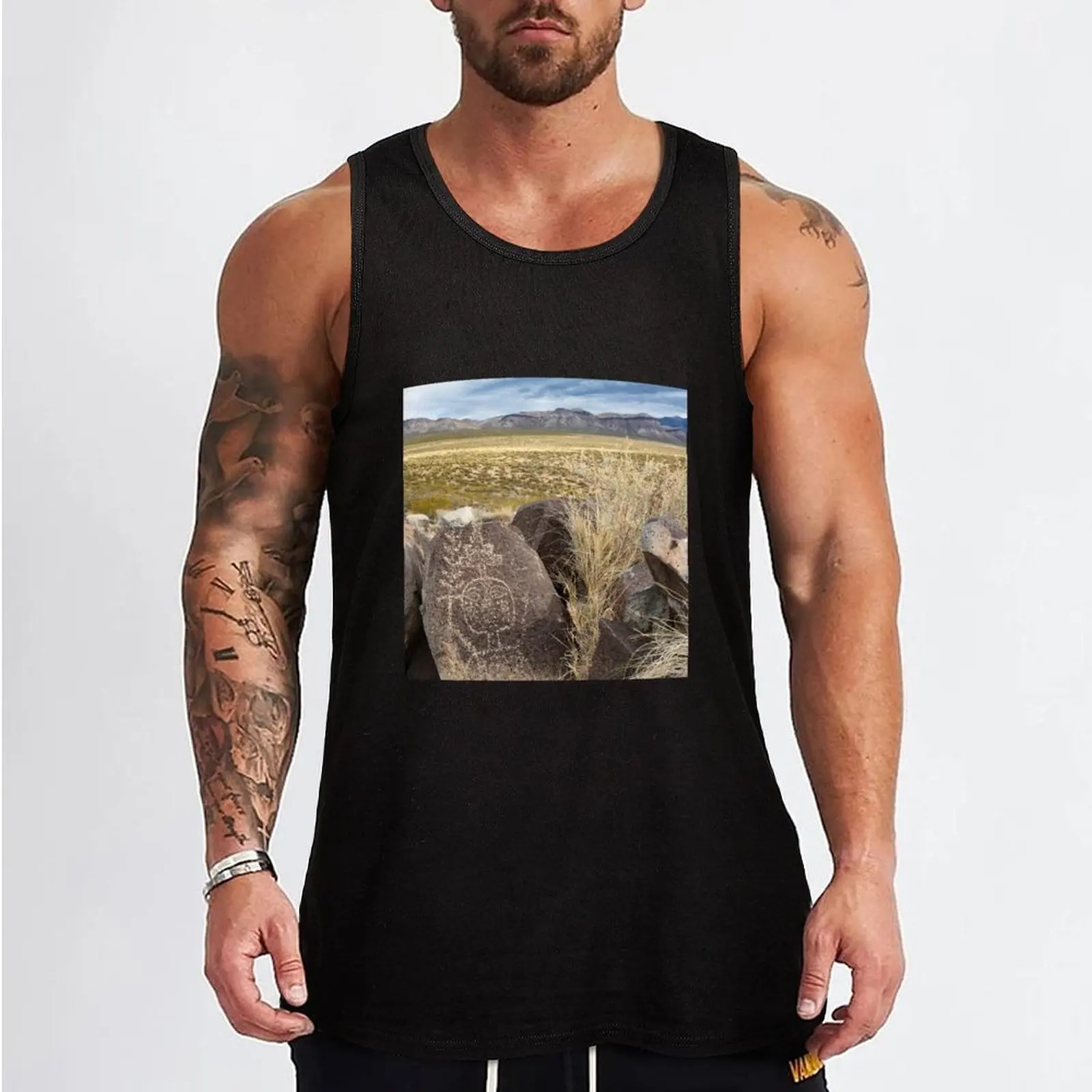 Jornada Anthropomorph with Cloud Terrace and Plant Stalk Tank Top summer 2024 Men's gym t-shirt Men's gym clothing gym