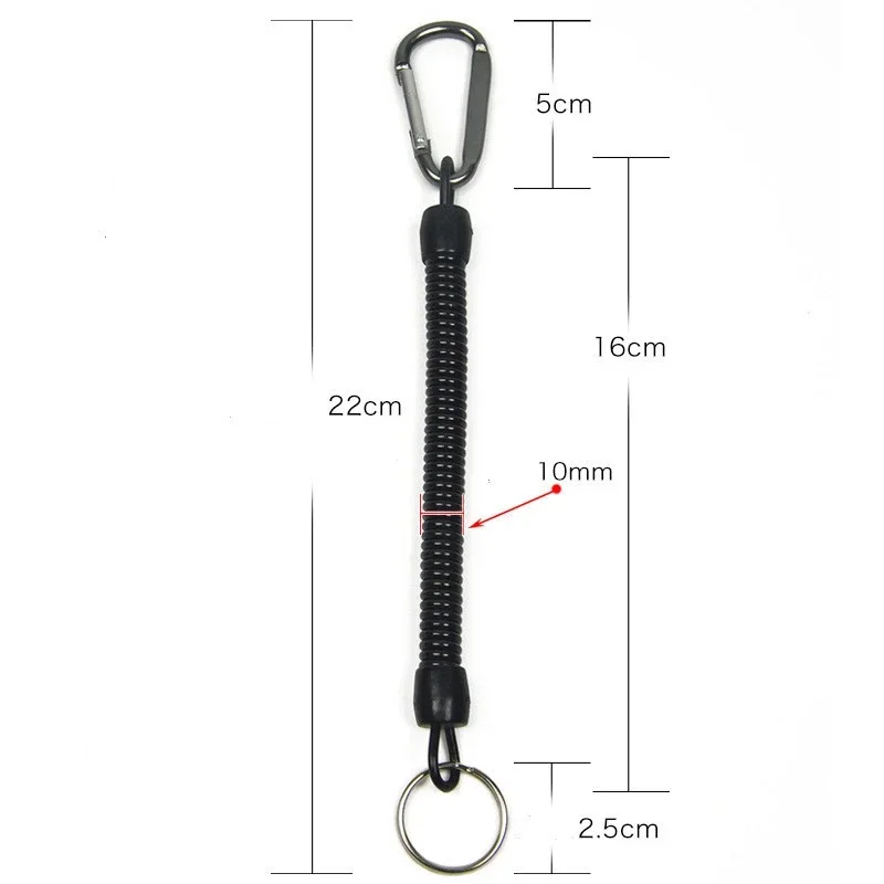 

Fishing Lanyard Spring Rope Fishing Trackle Fishing Rope with Camping Carabiner Secure Locker 7 Colors 2025 Fish Tools