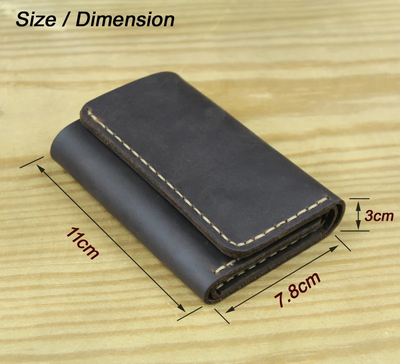 Multi-function Handmade Vintage Genuine Leather Wallet Men Key holder Pouch Key Wallet Men Purse Key Organizer Trifold Money bag