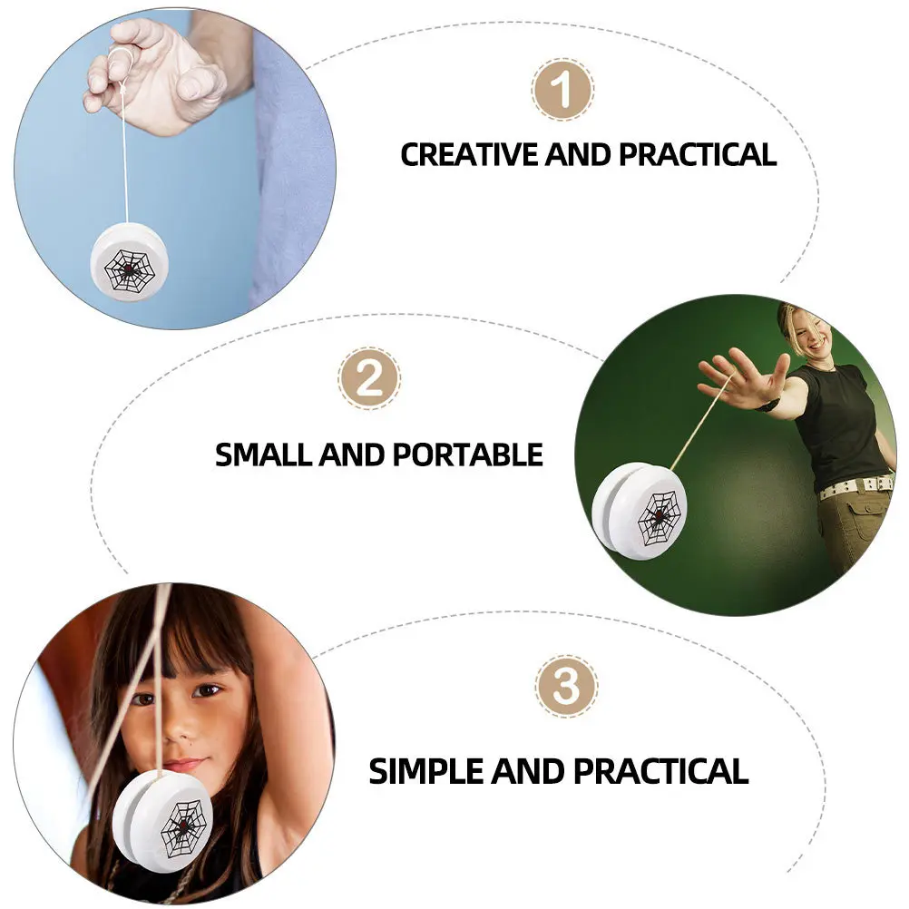 Yo-Yo en bois coloré, Portable, Durable, sûr pour enfants, exercice éducatif des doigts, attirer l'attention, 5 pièces