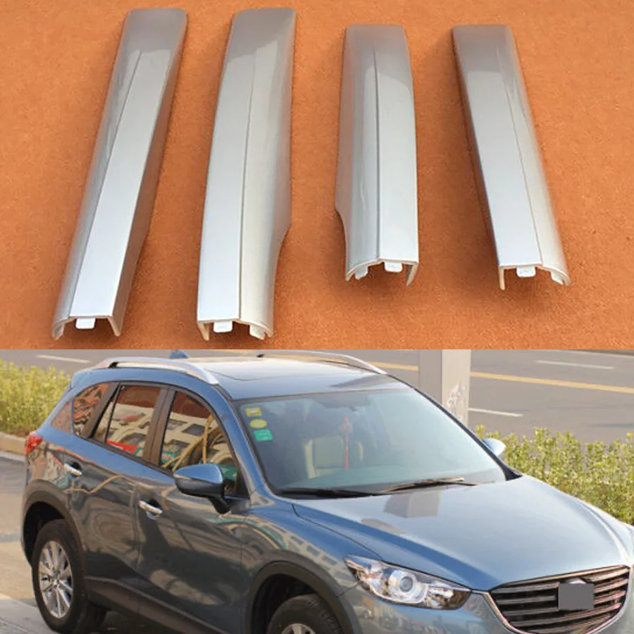 1Pc Roof Luggage Rack Guard Cap Cover Silver For Mazda CX-5 2012-2016 4WD/2WD Luggage Rack Cover