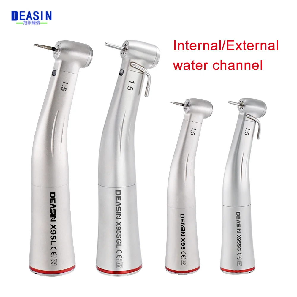 

Dental 1:5 Fiber Optic LED / NO LED Handpiece Increasing Contra Angle Internal Water Spray Low Speed Surgical Handpiece For Lab