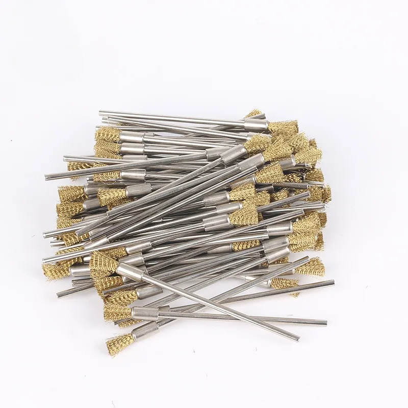 

30Pcs 5mm Brass Rotary Wire Wheel Pencil Polising Brushes Steel Wire Wheel Brushes for Power Drill Tool Polishing Cleaning Tools