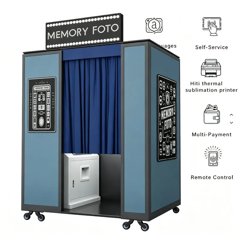 Self-service Instant Photo Booth Entrepreneurial Opportunity with Touch Screen Digital Photo Booth Vending Machine