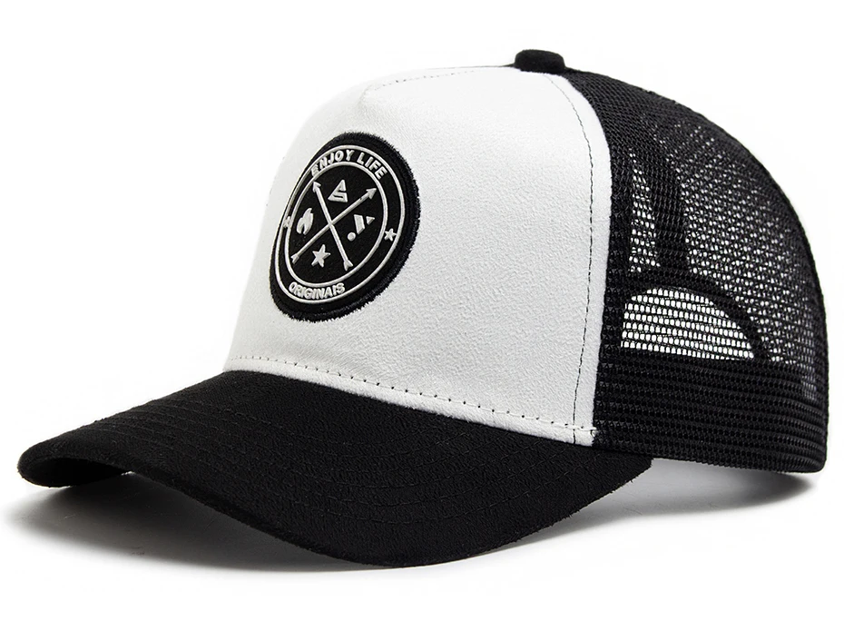 NEUE Kreisförmige leder label Trucker Hut Sommer Männer Mesh Baseball Kappe Für Visier Casual Frauen Snapback Hip Hop Caps Unisex – Detail 1