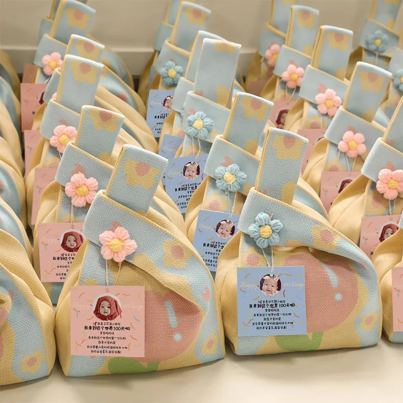 

Women's Handmade Knitted Knot Wrist Bag - Mini Striped Bucket Tote for Phone, Large Capacity Autumn Winter Handbag