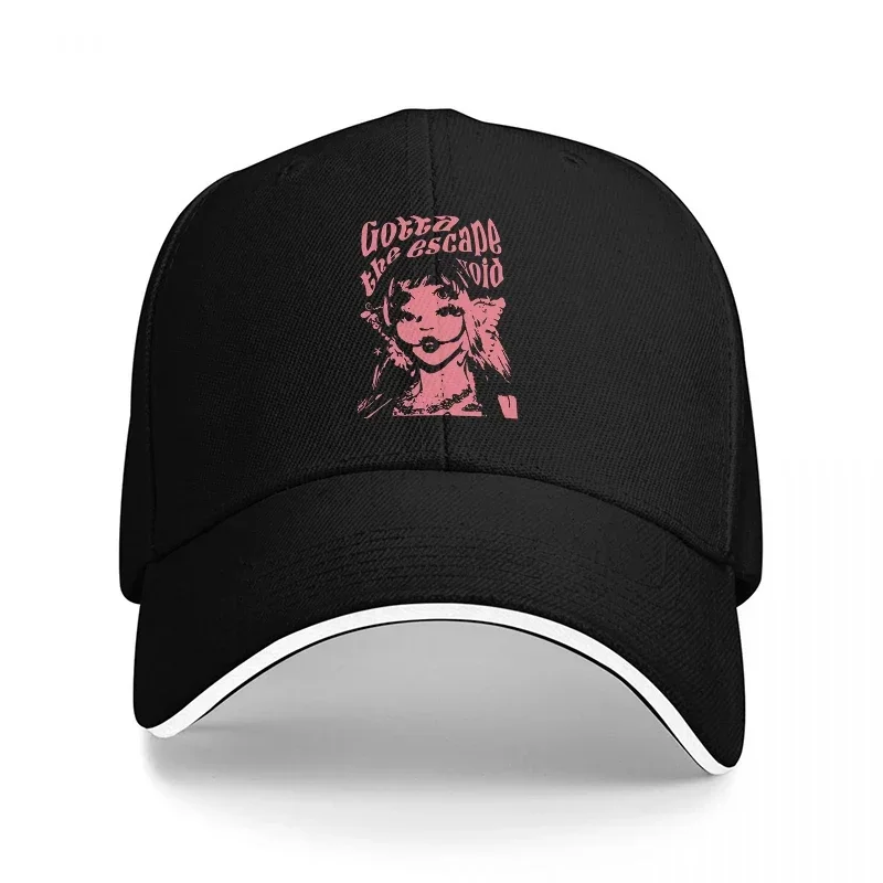Новая готическая бейсболка в стиле Escape Vibes с дизайном Pink Devil, черная с белой отделкой, классическая кепка-снепбэк для мужчин и женщин