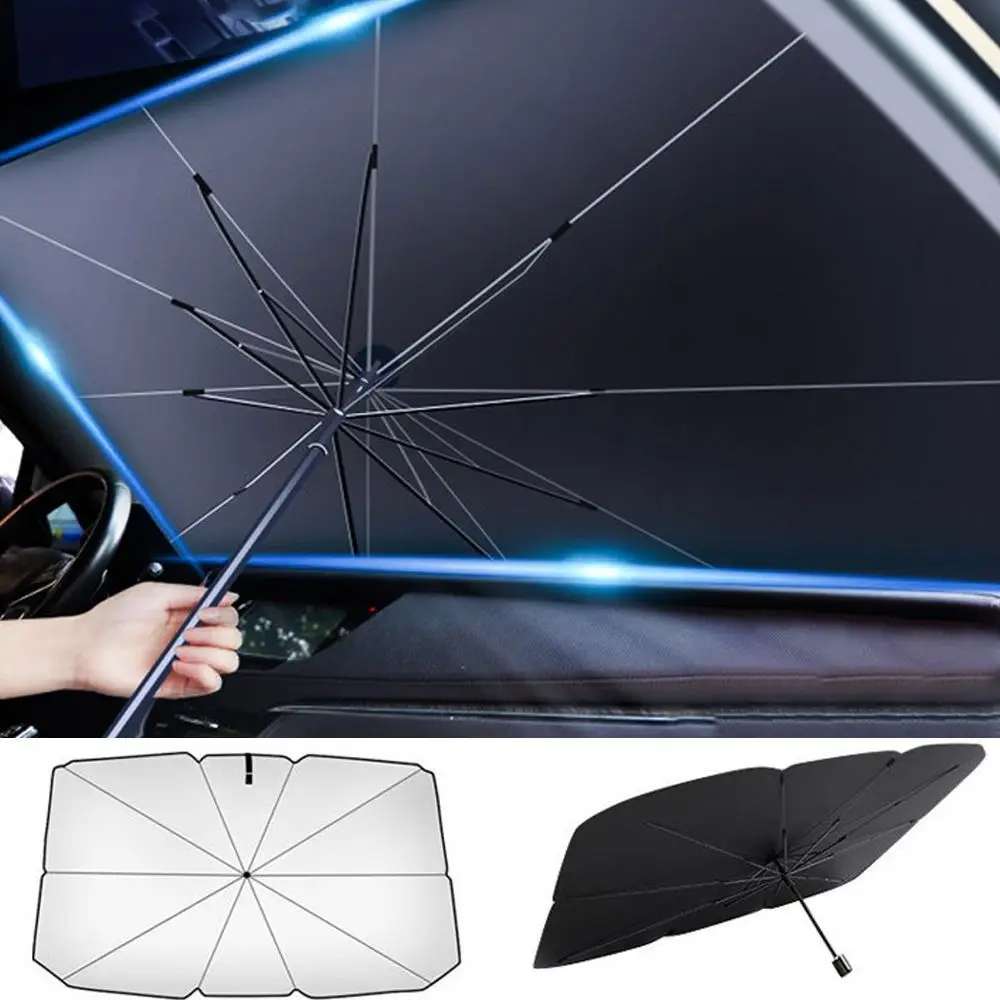 New Silver Car Sunshade Umbrella Parasol Bendable Car Sun Shade Protector Car Interior Reflective Film Summer